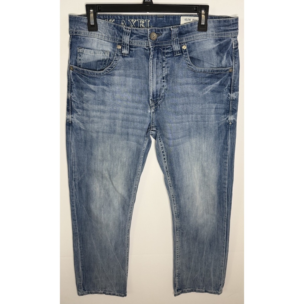 TK Axel Men's Slim‎ Boot Jeans Light Wash Size 32 Denim Cowboy Fast Shipping